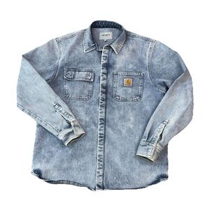Carhartt Work In Progress Salinac Shirt Jacket Sz. Medium Light Blue